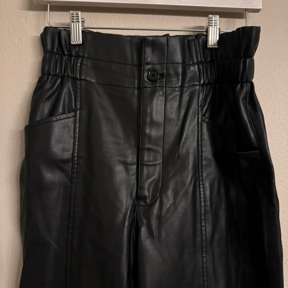MADEWELL Vegan‎ Leather Pull-On Paperbag Pants - Picture 3 of 7